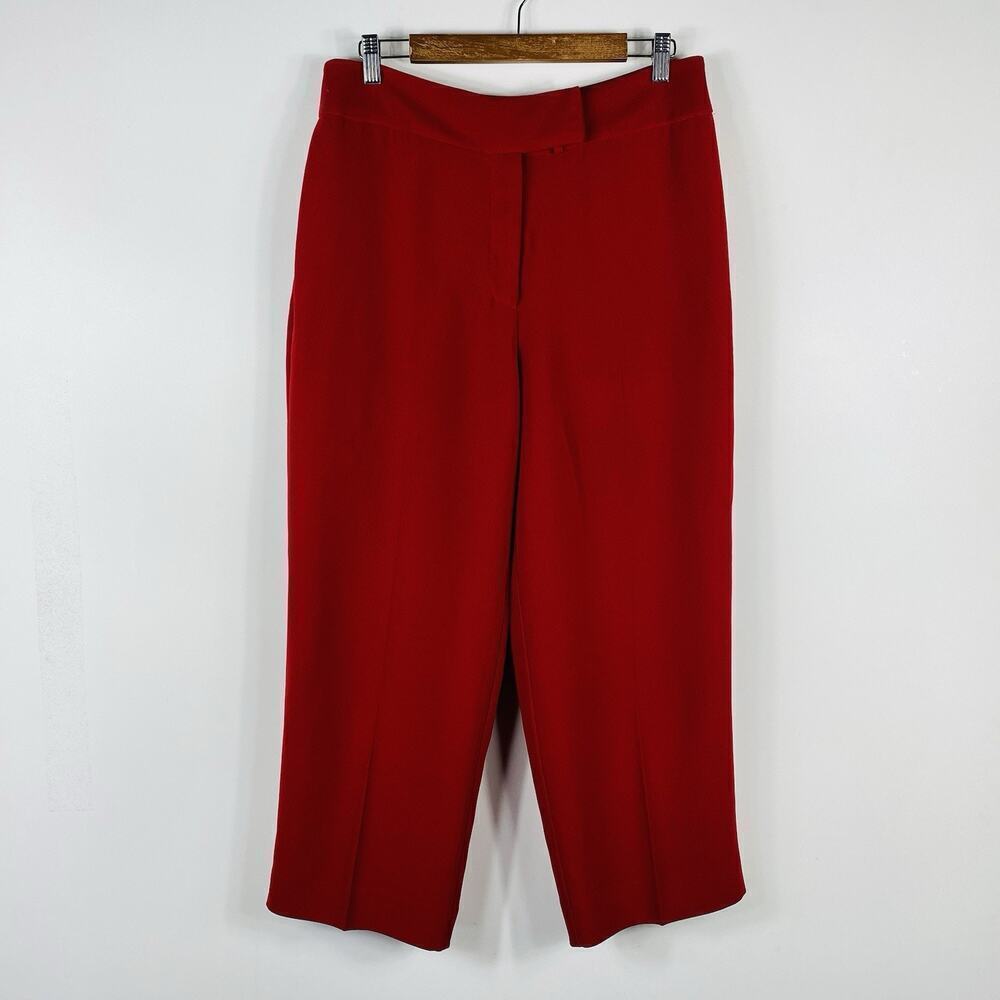 Vintage Bob Mackie Size 14 Crepe Straight Leg Pants Red